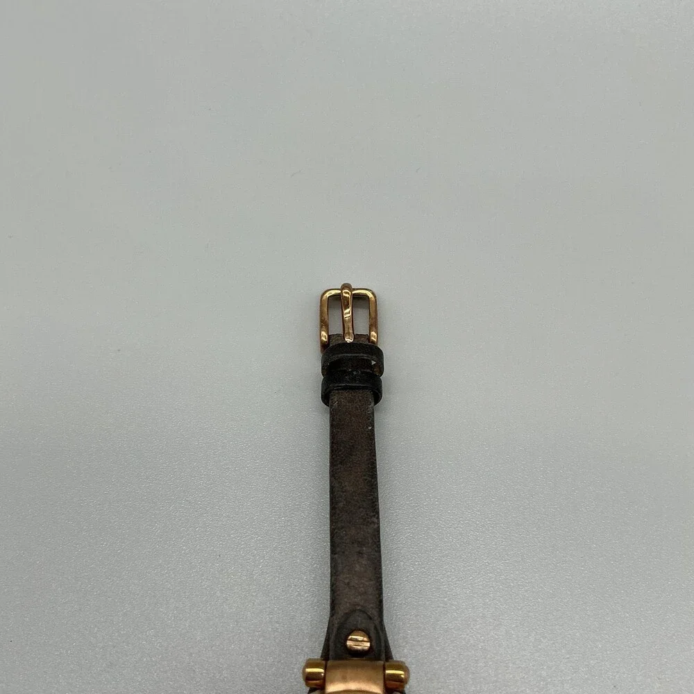Fossil Georgia ES3077 Womens Watch 32mm Brown Leather Rose Gold Tone New Battery